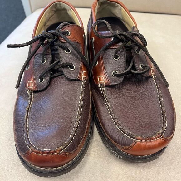 L.L. Bean Allagash Bison Leather Handsewns Oxford Shoe sz 12EE - Picture 3 of 9
